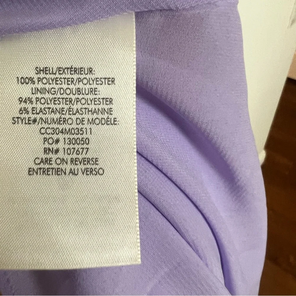 NEW Alice + Olivia Pleated Flowy Halter Midi Dress Metallic Purple Size 0 - Picture 13 of 13